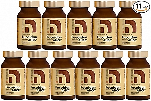 Set 10 bottles Fucoidan Powder with AHCC Capsule Type (Buy 10 get 1)