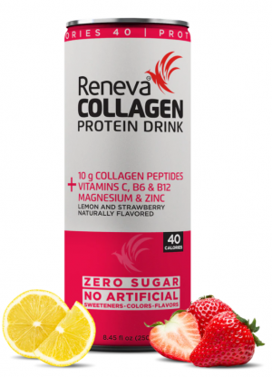 Reneva Collagen Protein Drink - Lemon & Strawberry  (12 Count  Cans)