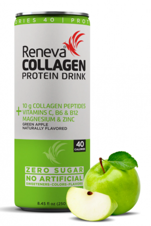 Reneva Collagen Protein Drink - Green Apple (12 Count Cans)