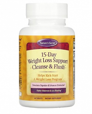 15-Day Weight Loss Support Cleanse & Flush - Nature's Secret- 60 TABLETS