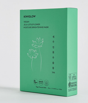 Kiwiglow Vegan Jeju Lotus Moisture Whitening Mask Pack 27mL (10 sheets) - Mặt nạ dưỡng da 